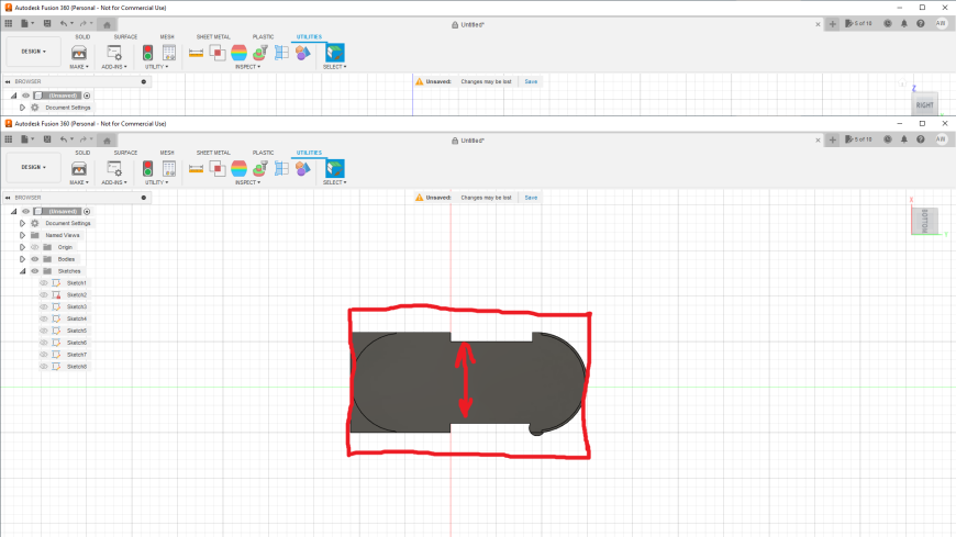 Подскажите, пожалуйста как наклонить и расширить модель во fusion 360?