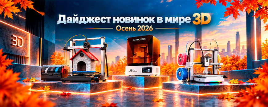 Дайджест главных новинок: 3D принтеры и 3D сканеры - осень 2026