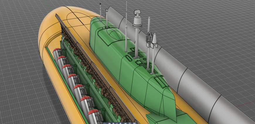 Стендовая модель АПЛ проекта 949А в масштабе 1:144