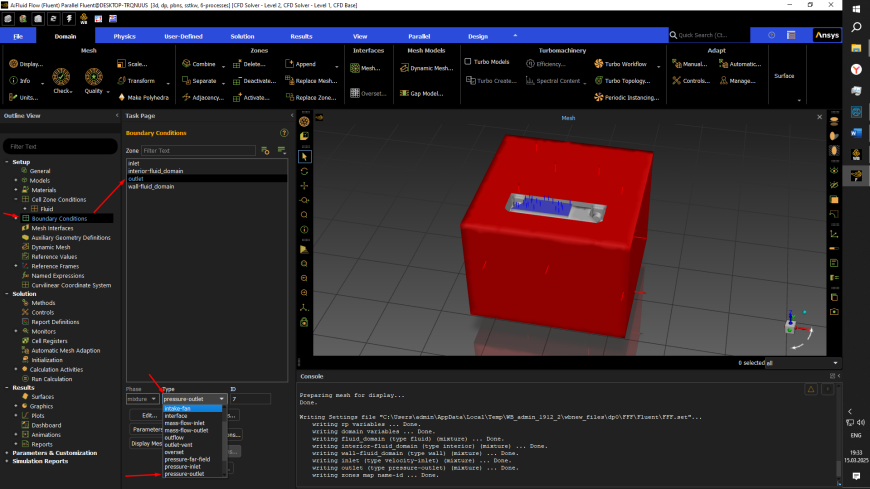 Расчет воздушных потоков обдува сопла в Ansys Fluent