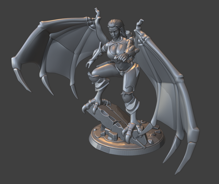 3д модель Аиши в финальной позе