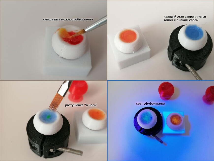 Покраска 3D-печатных моделей с использованием УФ-отверждаемых материалов