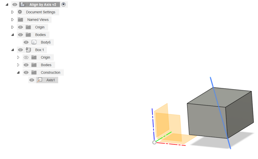 Как выровнять тело во Fusion 360 по его произвольной оси вдоль координатной оси.