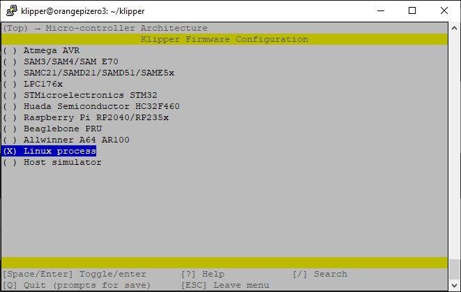 Установка Klipper на Orange Pi Zero 3 + Ender 3 (armbian)