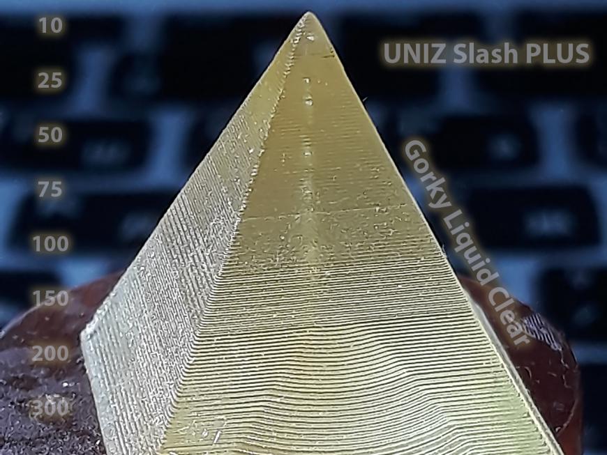 Мы не печатаем где не надо 2, Gorky Liquid Clear, Uniz Slash PLUS, от 300 до 10 микрон.