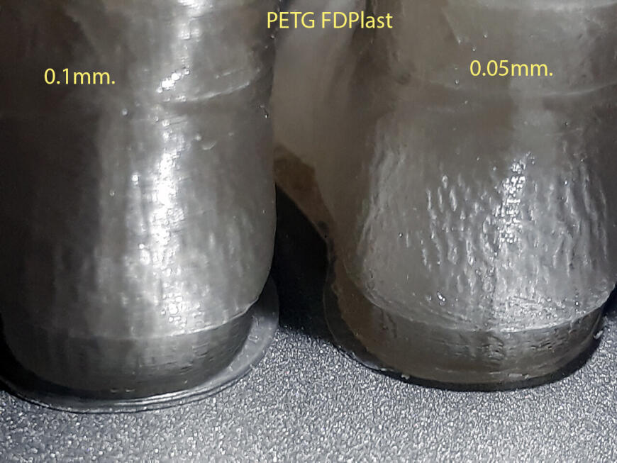Сапог из PETG высотой слоя 0.05мм. или 50 микрон. + ещё сапоги