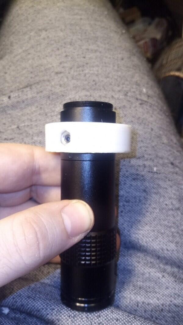 Переходник для объектива 40mm 260X с алиэкспресс для крепления в держатель дрели.