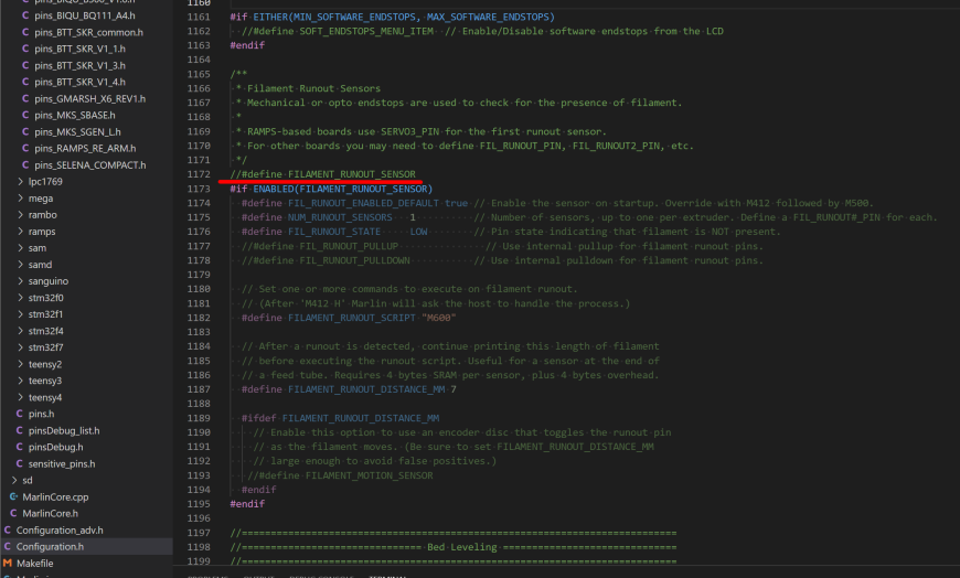 Marlin. Filament runout. Marlin. Filament runout.