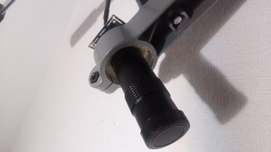 Переходник для объектива 40mm 260X с алиэкспресс для крепления в держатель дрели.