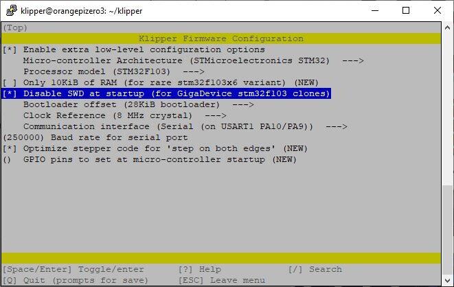Установка Klipper на Orange Pi Zero 3 + Ender 3 (armbian)