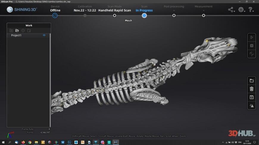 3D-сканер EinScan Pro HD в проекте по реконструкции скелета саблезубой кошки