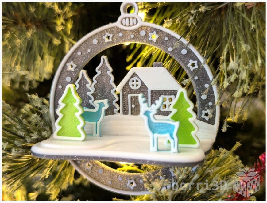 Скоро Новый ГОД ! Красивый плоский н объемный шарик