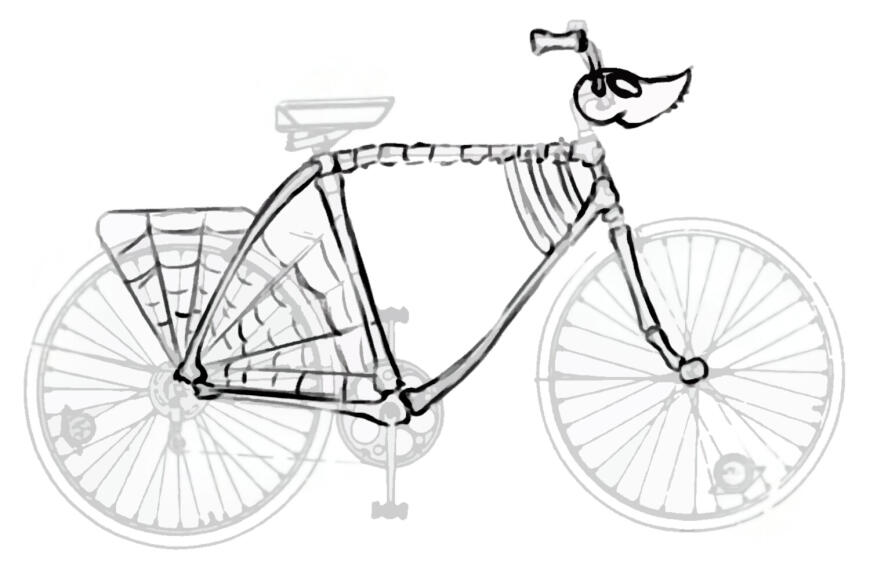 Костяной велосипед по мотивам вселенной Тима Бёртона. Каким бы мог быть транспорт из загробного мира?