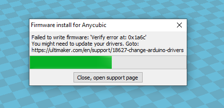 Не получается перепрошить Anycubic Mega X (i3 Mega) на марлин