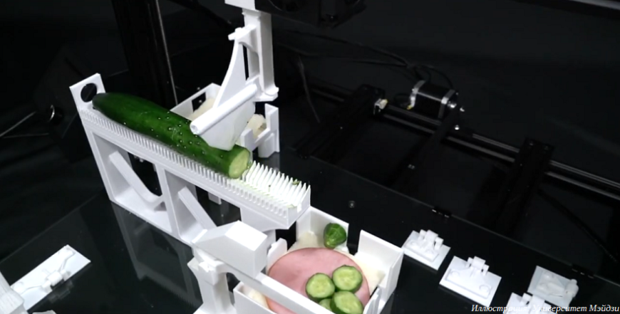 Functgraph: японские ученые научили 3D-принтер готовить бутерброды, складывать одежду и собирать 3D-печатные игрушки