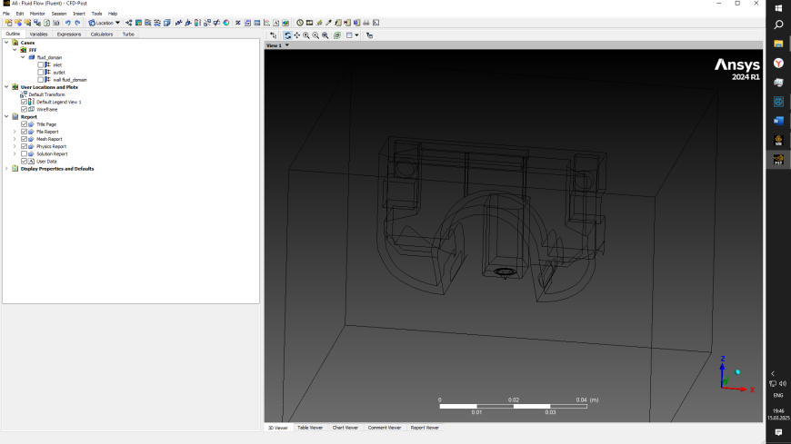 Расчет воздушных потоков обдува сопла в Ansys Fluent