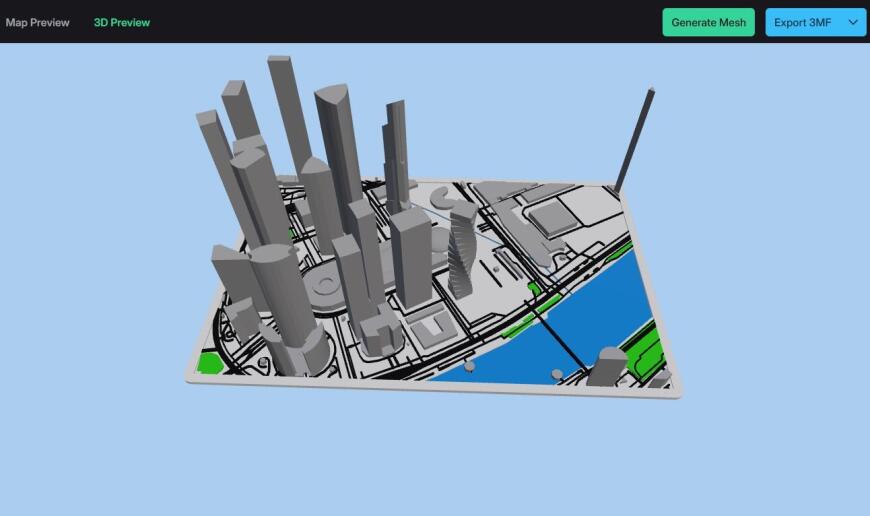 3D модель города из карты за пару кликов.