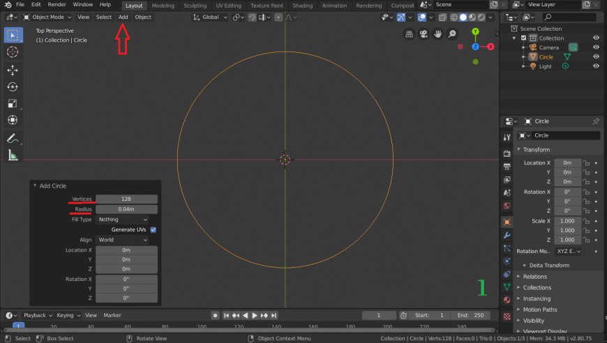 Ступени в Blender 2.8