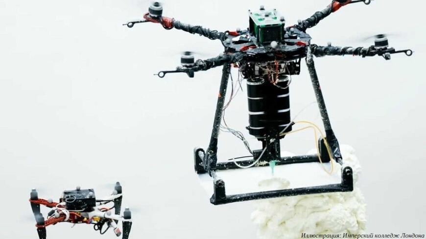 Международная научная команда разработала рой летающих дронов с 3D-принтерами