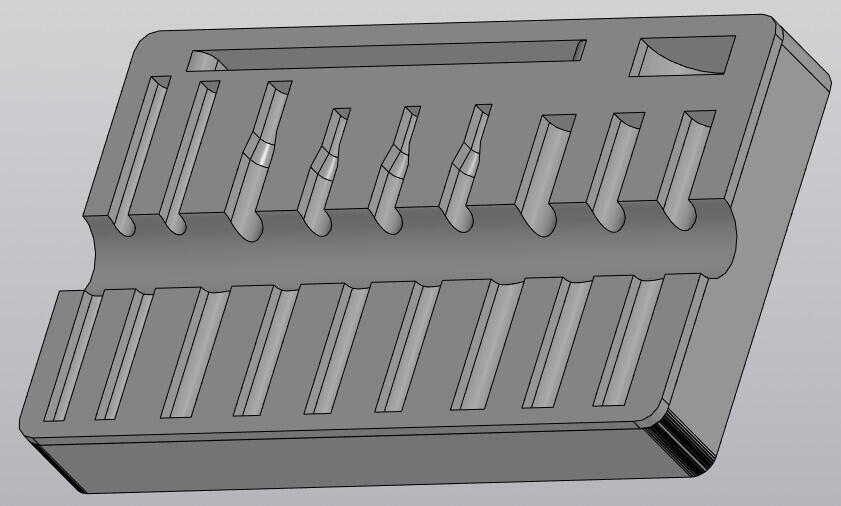 Ложемент под набор для установки заклёпок. Проектирование и результат. Ложемент под набор для установки заклёпок. Проектирование и результат.