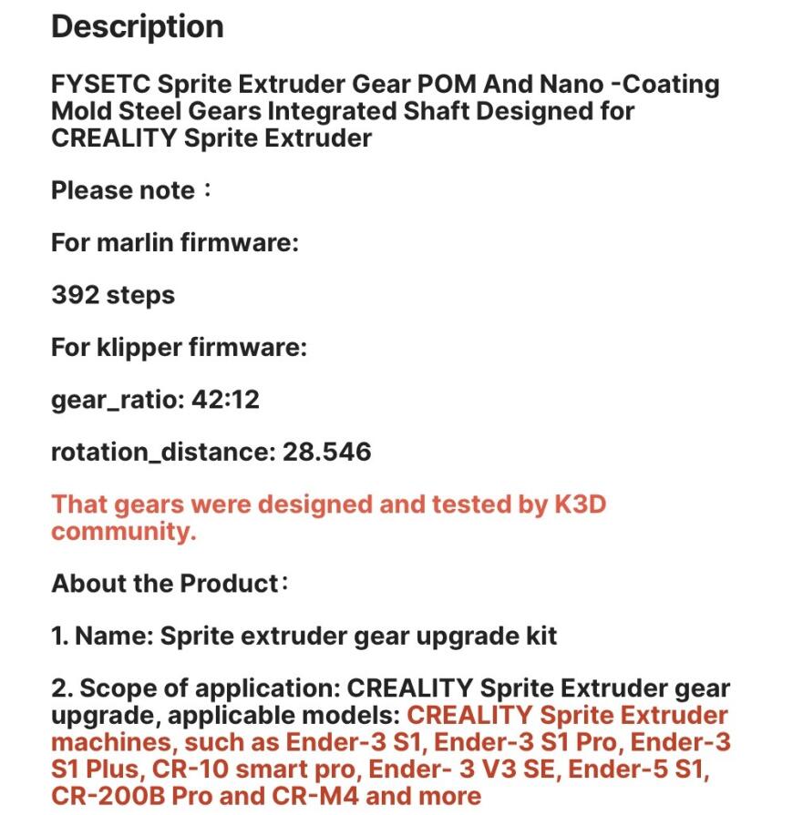 Апгрейды для Sprite Extruder Ender 3: обдув K3D, азотированные шестерни FYSETC Sprite Extruder Gear, сопло 0.6. Печать композитами.