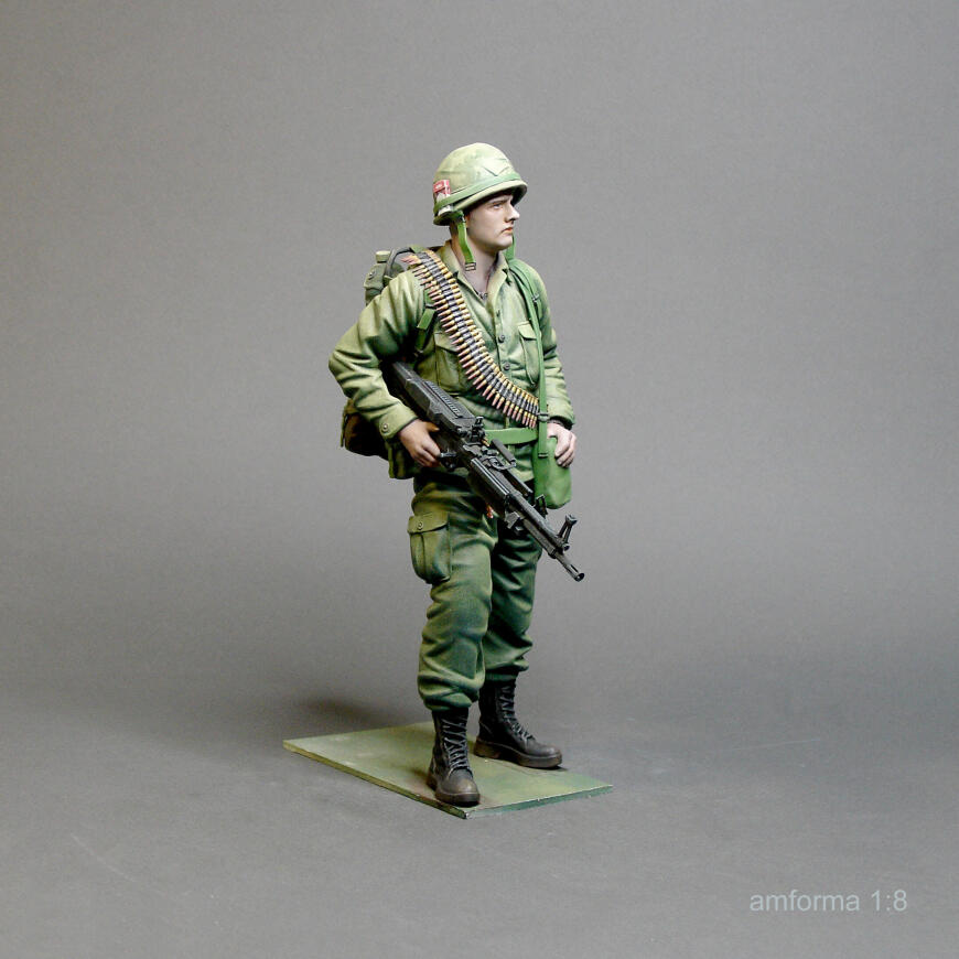 Солдат США с пулеметом, 1960 г.