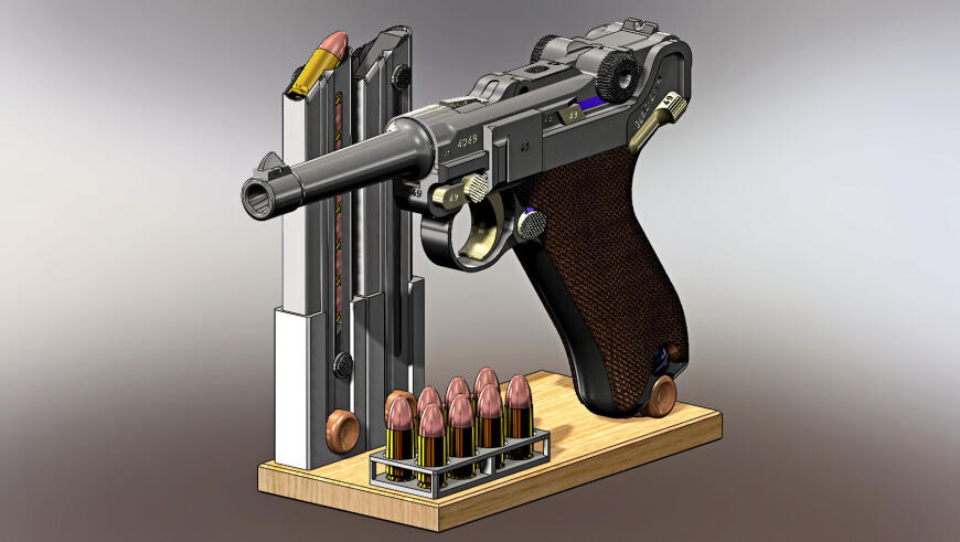 Borchardt-Luger pistol. «Настоящий» из пластика.