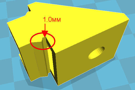 Kossel + Cura не пропечатывает неглубокий вырез на детали