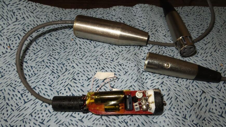 Печатное шасси для плат  в корпус для микрофона на конденсаторных капсюлях Bruel&Kjaer 4145 и Октава -М101