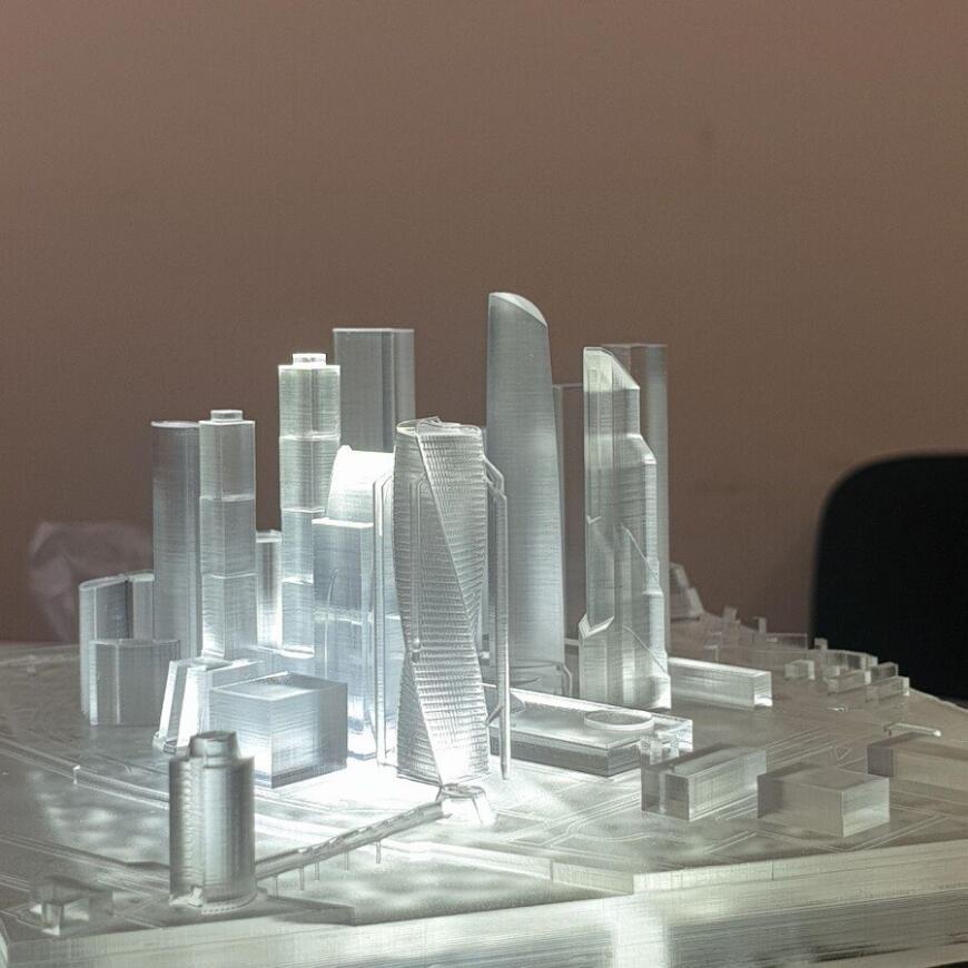 3D-печать макета Москва-Сити