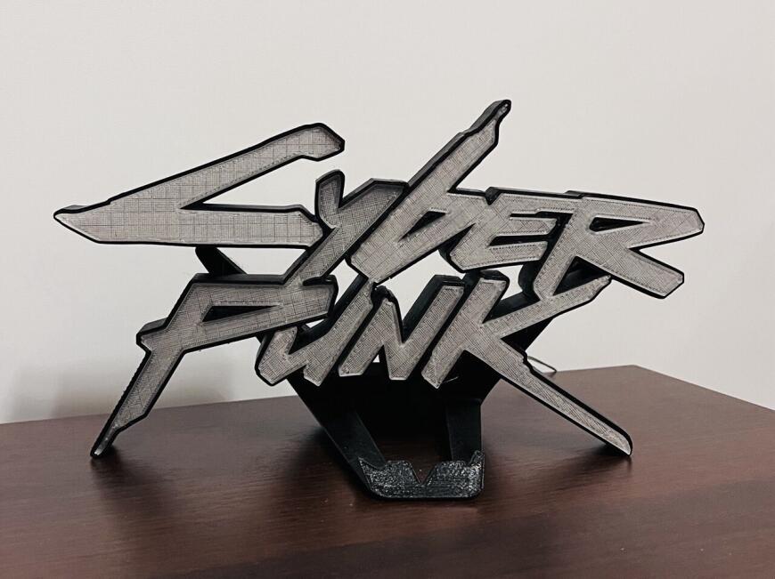 Логотип CyberPunk 2077 c подсветкой