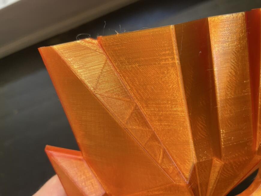 Полосы на тонкой модели, прозрачный petg