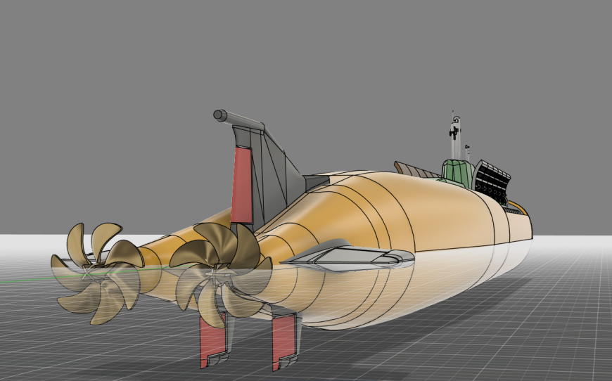 Стендовая модель АПЛ проекта 949А в масштабе 1:144