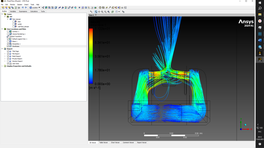 Расчет воздушных потоков обдува сопла в Ansys Fluent