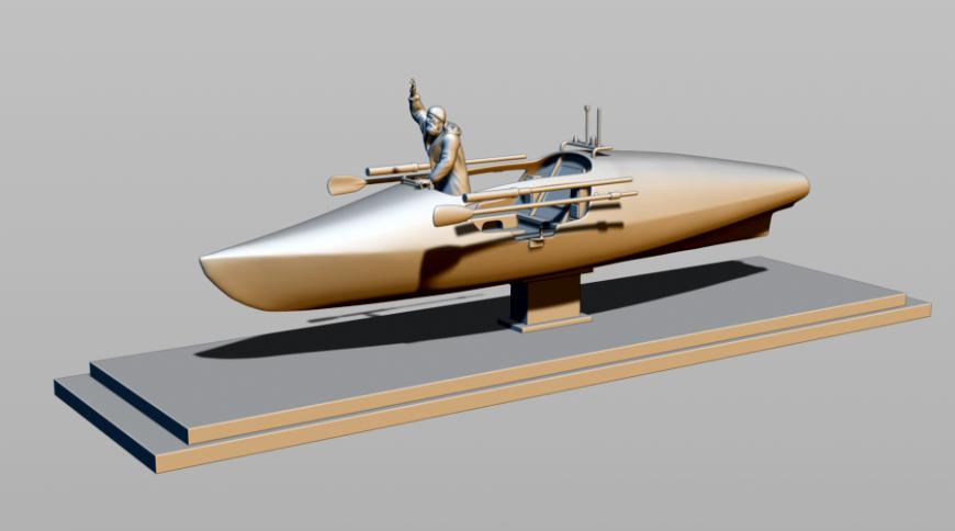 Модель лодки Акрос и Фёдор Конюхов.
