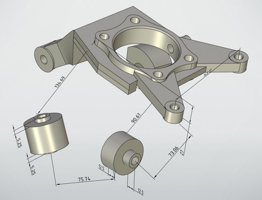 Проектирование элементов подвески спортивного автомобиля Subaru Impreza WRX GH в среде T-FLEX CAD