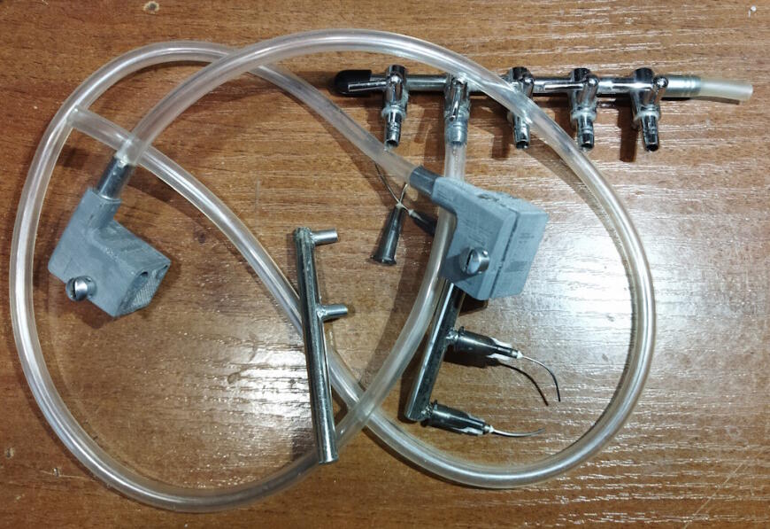 Точечный обдув аквариумным компрессором.