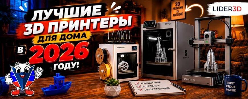 Топ домашних 3D принтеров 2026 года по версии LIDER-3D