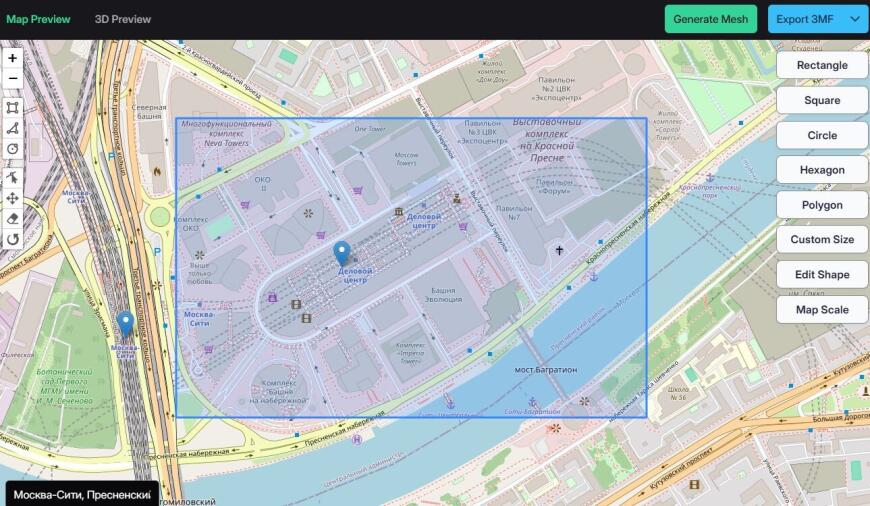 3D модель города из карты за пару кликов.