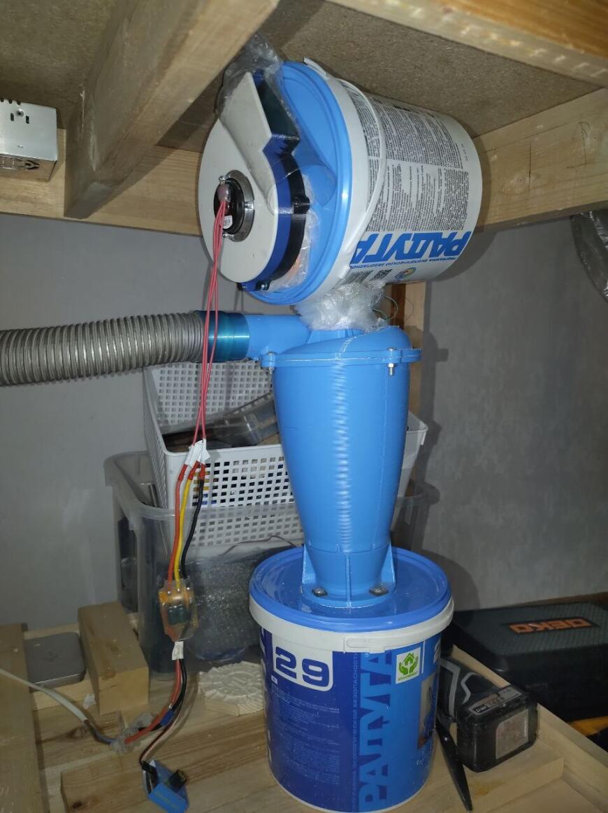 Циклон+ мангалдуй = отсос стружки mpcnc
