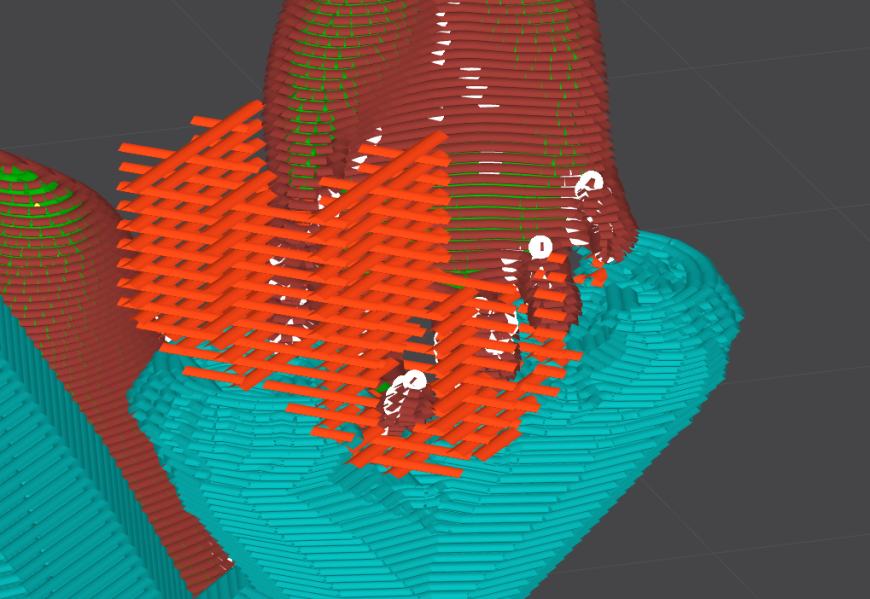 Creality print - странные структуры древовидной поддержки