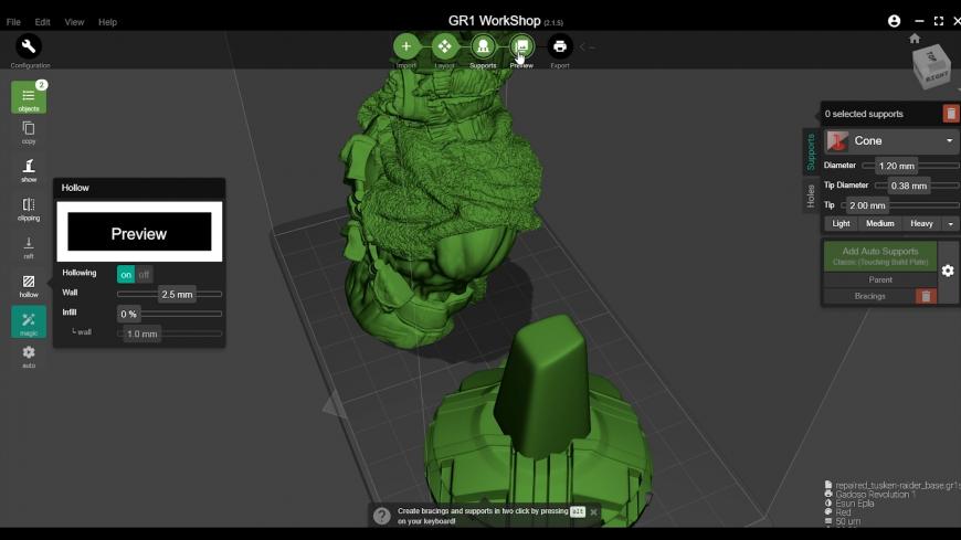 Обзор 3D-принтера Wanhao GR1 (GADOSO REVOLUTION 1)