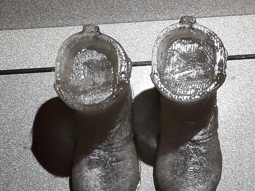 Сапог из PETG высотой слоя 0.05мм. или 50 микрон. + ещё сапоги