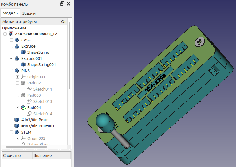 Создание 3D-модели панельки EasyEDA в FreeCAD