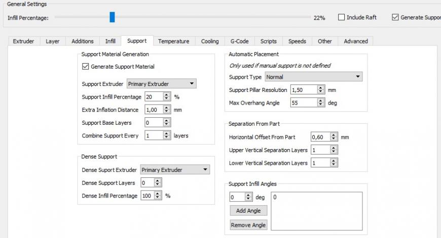 Поддержки в Simplify 3D висят в воздухе