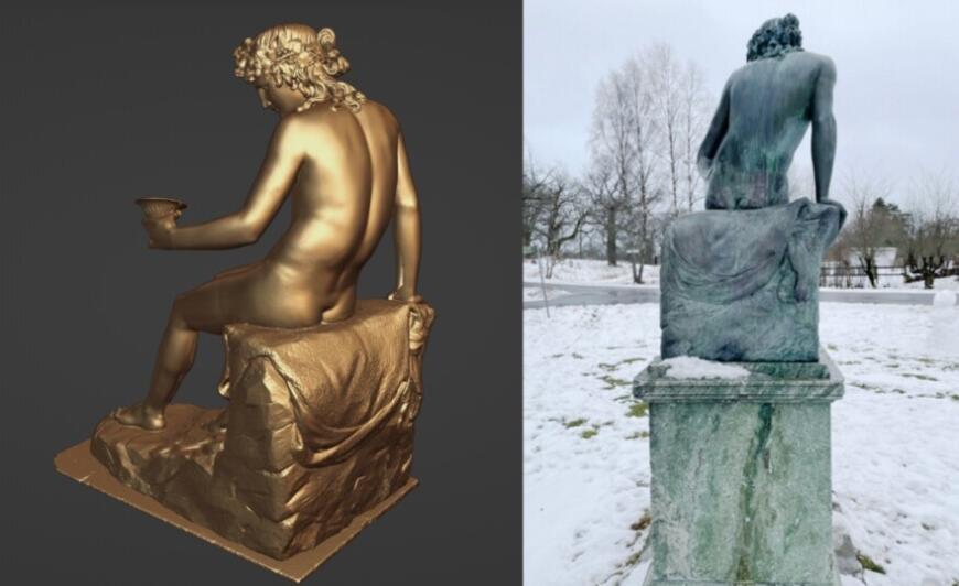 Оцифровка крупных бронзовых скульптур 3D-сканером EinScan H
