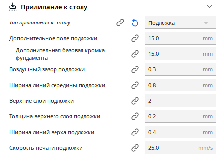 Отлипание от стола модели вместе с подложкой