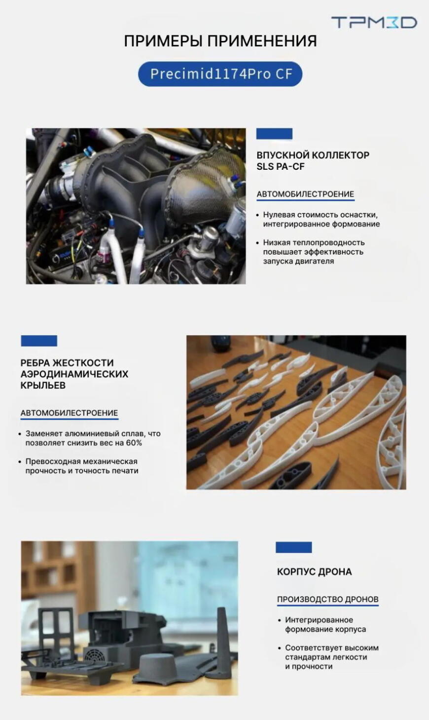 Композит Precimid1174Pro CF: угленаполненный нейлон-12 для 3D-печати легких, прочных, теплостойких конструкций