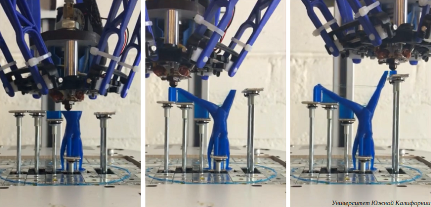 В Университете Южной Калифорнии разработали 3D-принтер с динамическим столиком для 3D-печати без поддержек (почти)