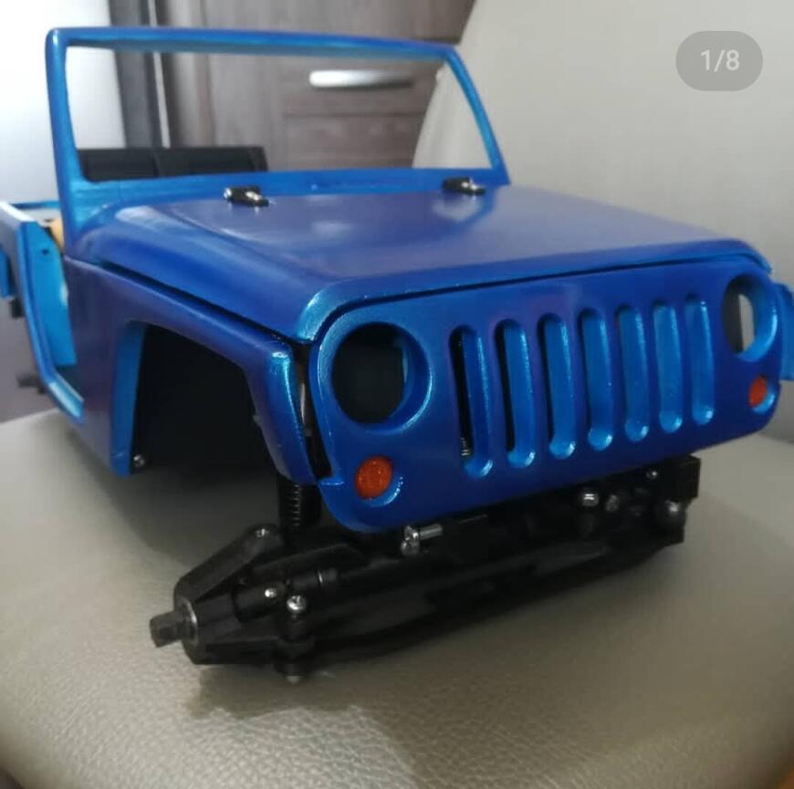 Радиоуправляемый Jeep Wrangler Rubicon 4WD 1:8 напечатанный на 3D принтере.